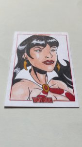 Vampirella 50Th Anniversary Sketch Card By Wilson Ramos Jr Dynamite (G)