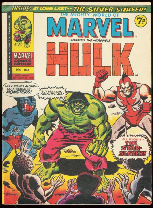 MIGHTY WORLD OF MARVEL #103-HULK-SILVER SURFER-BRITISH VG