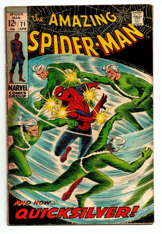 The Amazing Spider-man #71 - vs Quicksilver - 1969 - VG