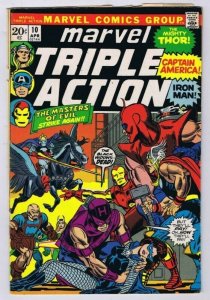Marvel Triple Action #10 ORIGINAL Vintage 1973 Marvel Comics Thor Iron Man Cap