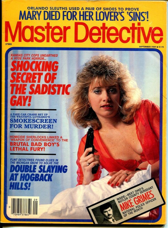 Master Detective 9/1989-TD Pub.-spicy gun moll-sadistic gay-murder-VG