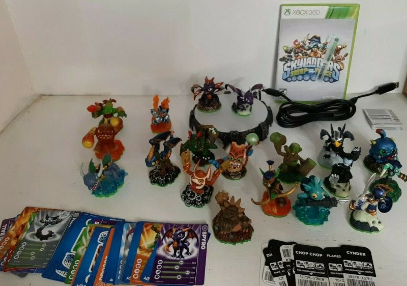 SKYLANDERS SWAP FORCE lot of 19 Figures Portal Xbox 360 game cards Spyro used 