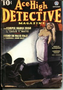 Ace-High Detective--Sept 1936--Second issue!-Rare weird menace pulp magazine