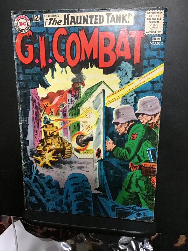 G.I. Combat #102 (1963) mid high grade, haunted tank key! FN+ Gray tone cover!