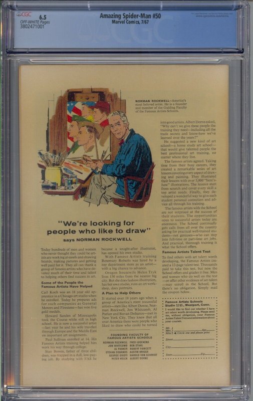 AMAZING SPIDER-MAN #50 CGC 6.5 1ST KINGPIN 