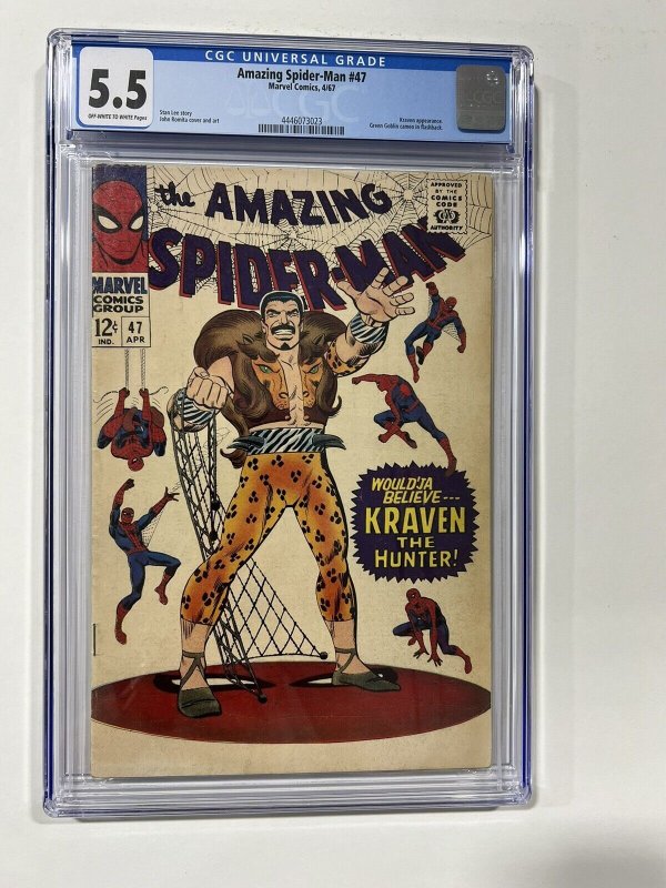 Amazing Spider-Man 47 1967 Cgc 5.5 OW/W pages Marvel Comics