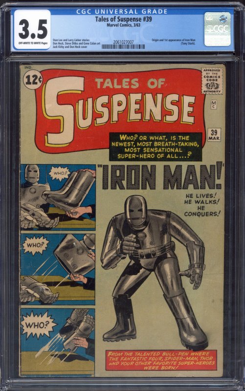 TALES OF SUSPENSE #39 1963-1st IRON MAN-CGC 3.5-KEY ISSUE 2061027007