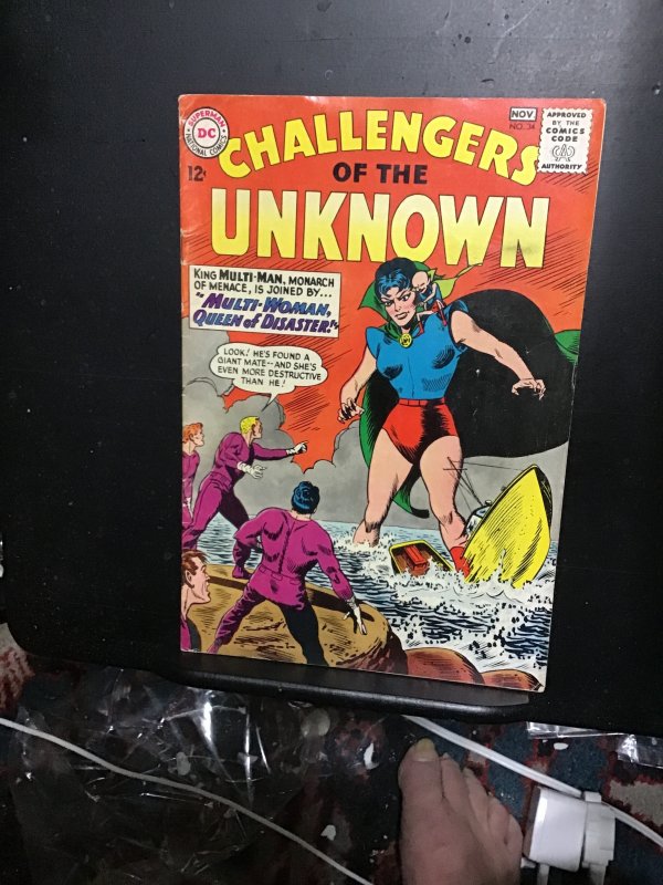 Challengers of the Unknown #34 1963 Multi-Man, Multi-Woman Mid high grade! FN/VF