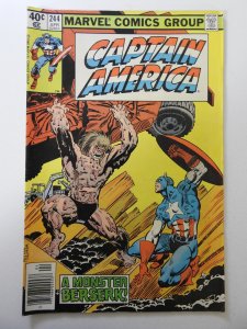 Captain America #244 (1980) VG+ Condition moisture stain