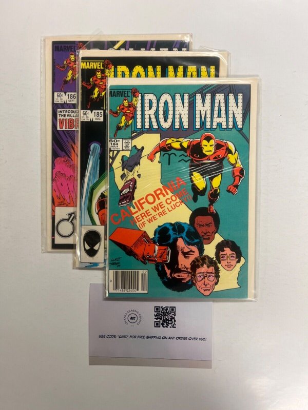 3 Iron Man Marvel Comic Books # 184 185 186 Thor Avengers Spiderman 73 SM5