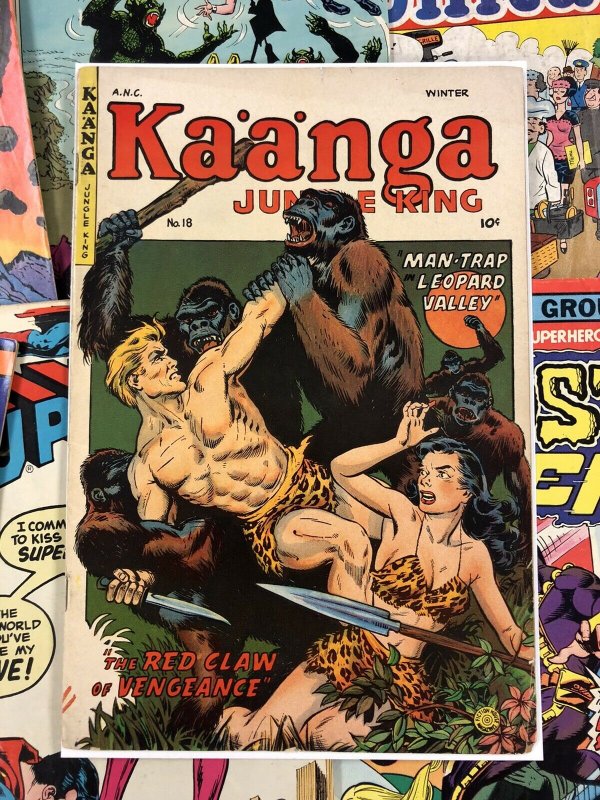 Kaanga Jungle King #18 G+ 2.5 anc 10c GOLDEN AGE gorilla cover ANC fiction house