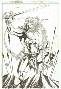 Warlord Full Figure Portfolio Piece - 2008 Signed art by Joe Prado