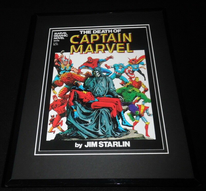 Death of Captain Marvel Framed 11x14 Repro Cover Display 