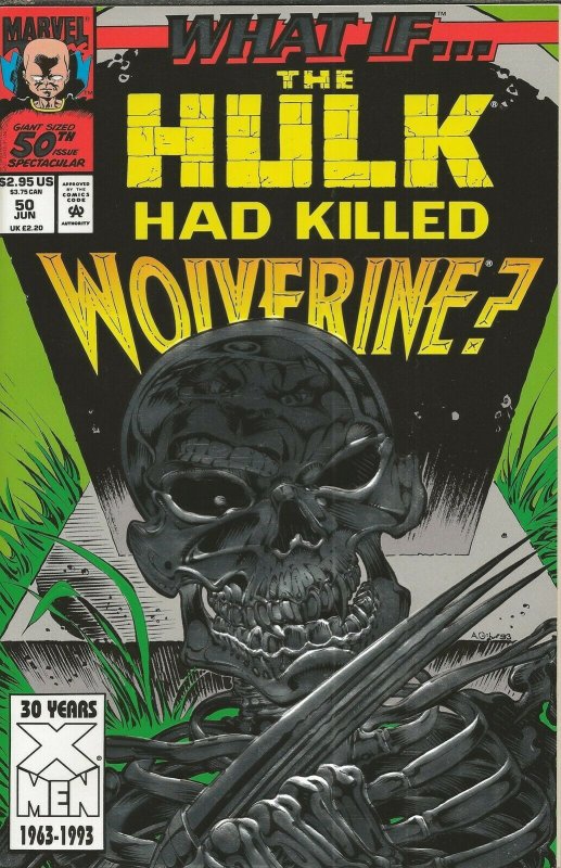 What If #50 ORIGINAL Vintage 1993 Marvel Comics Hulk Killed Wolverine 