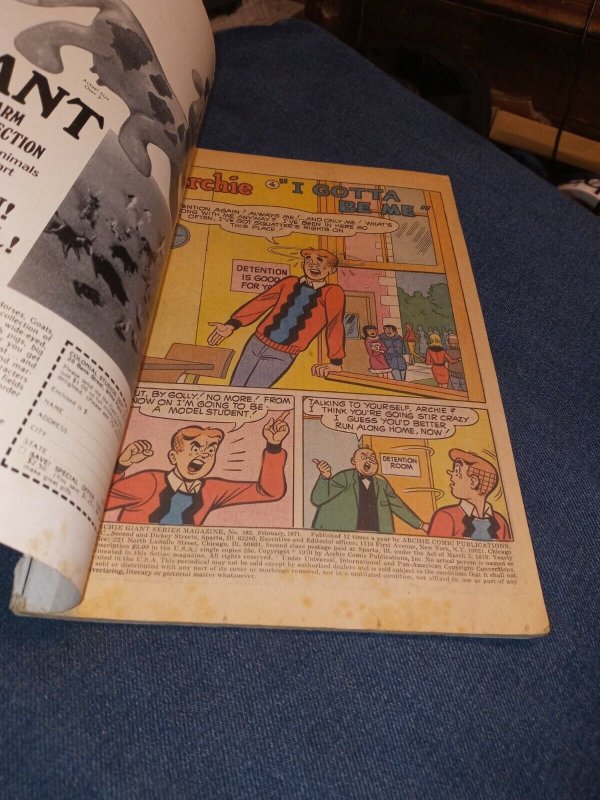 THE WORLD OF ARCHIE #182 Archie Giant Series Magazine 1971