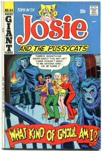 Josie #64 1972- Horror cover & story- Frankenstein- Dracula- werewolf- archie