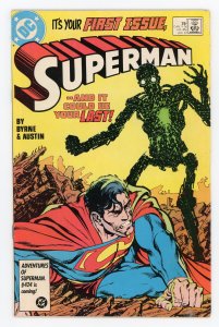 Superman #1 (1987 v2) John Byrne 1st Metallo FN-