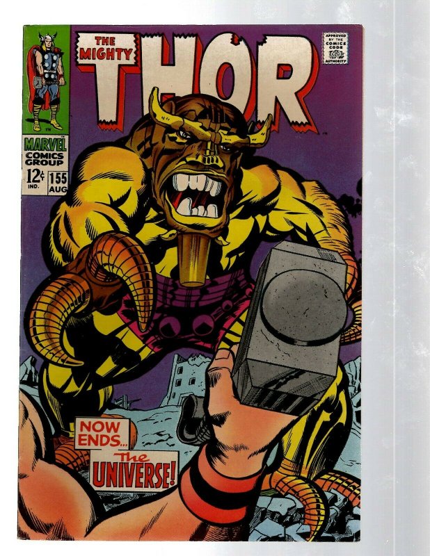 Mighty Thor # 155 VF/NM Marvel Comic Book Loki Odin Asgard Sif Avengers Hulk RB8