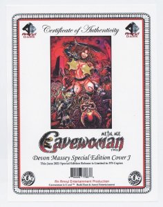 Cavewoman Metal Age #2 Cvr J Devon Massey Ltd to 375 w/COA (Amryl, 2021) VF/NM 