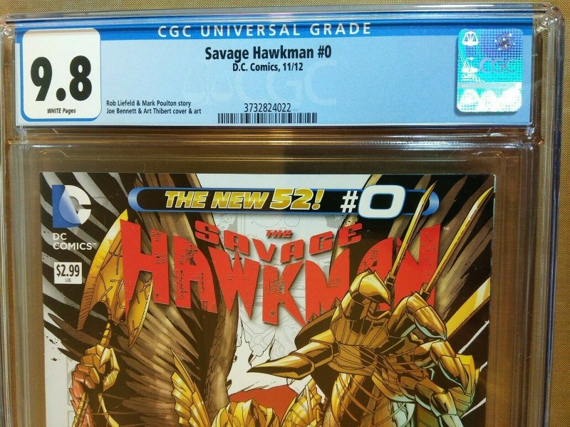 Savage Hawkman #0 CGC Universal Grade 9.8 NM MT (DC 2012) Rob Liefeld