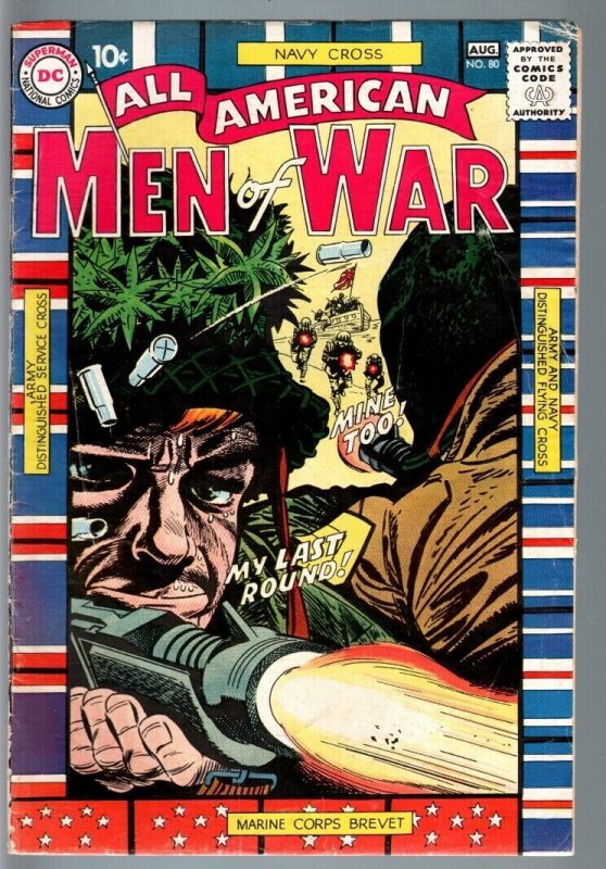 ALL AMERICAN MEN OF WAR #80-1960-WWII-DC-SILVER AGE VG