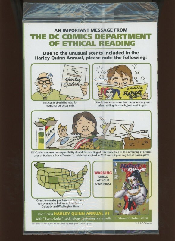 (2014) Harley Quinn Annual #1: RUB 'N SMELL VARIANT (POLYBAGGED)! (9.2)