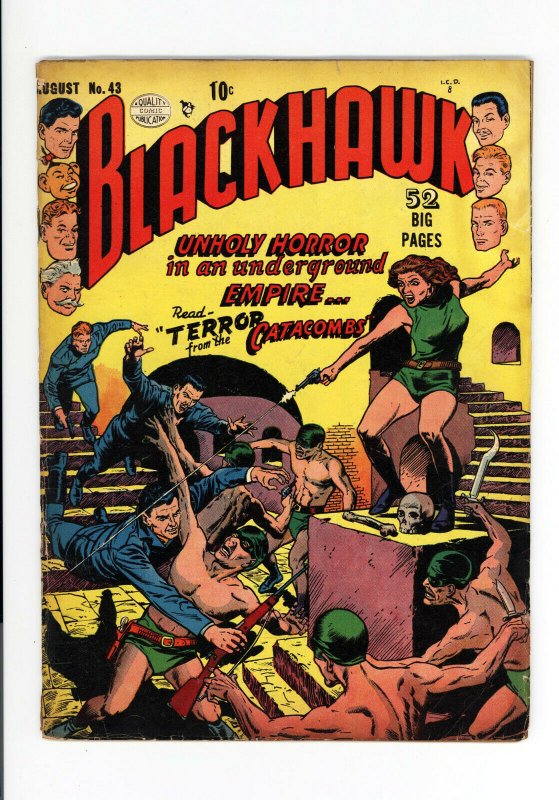 BLACKHAWK #43  - TERROR FROM The CATACOMBS - VERY RARE - 1951 - REED CRANDALL