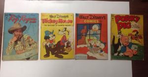 Mickey Mouse Bugs Bunny Donald Duck Dell 13 Book Lot Set Run 1947-1953 2.0-4.0