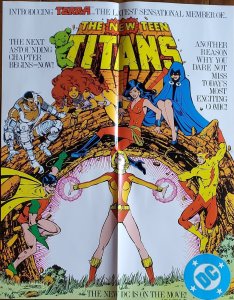 TEEN TITANS ORIGINAL Promo Poster (1982) GEORGE PEREZ art 1st TERRA DC COMICS