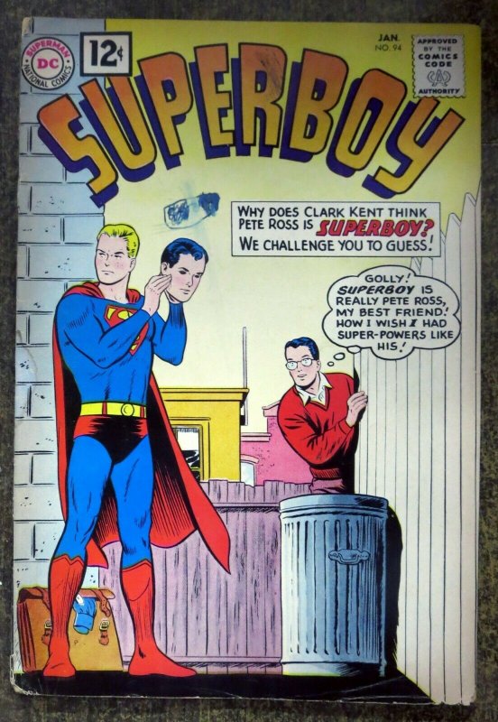 SUPERBOY #94 (DC, 1/1962)  GOOD (G)  Detached Staple.