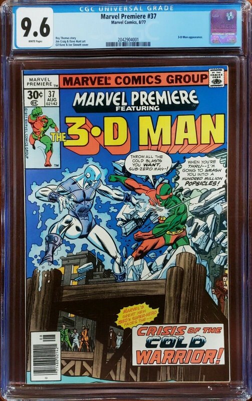 Marvel Premiere 37 CGC 9.6 3-D Man Marvel 1977