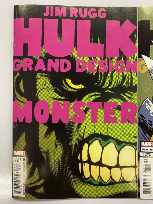 HULK GRAND DESIGN MONSTER #1 3 CVR SET RUGG + PISKOR + MARTIN Marvel Comics 2022