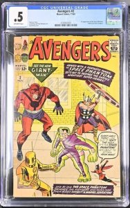 AVENGERS #2 CGC .5 1ST SPACE PHANTOM GIANT-MAN HULK LEAVES AVENGERS JACK KIRBY
