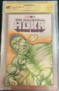 Immortal Hulk #1 2018 Mark Russo Hulk Sketch CBCS Slab Art GB02