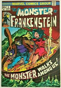 FRANKENSTEIN MONSTER#5 VF 1973 MARVEL BRONZE AGE COMICS