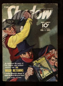 SHADOW--2/1/1941--Cool cover-- STREET AND SMITH--Rare Pulp Magazine