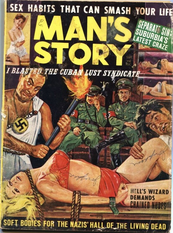 MAN’S STORY-SEPT-1963-NAZI BONDAGE-WEIRD MENACE-HORROR-PULP-CHEESECAKE