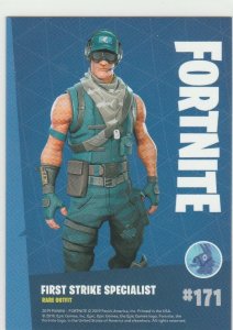 Fortnite First Strike Specialist 171 Rare Outfit Panini 2019 trading card series