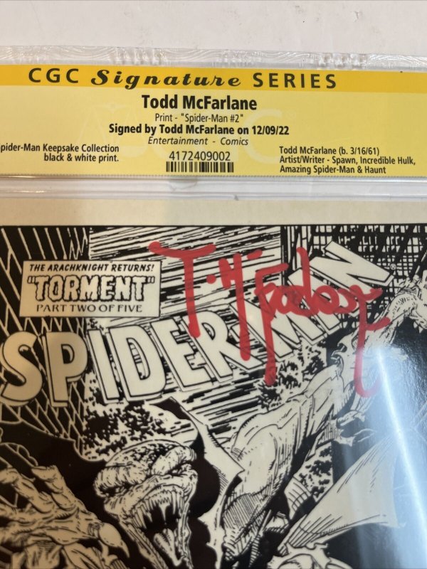 Spider-Man Keepsake Collection B&W Print  (1990) # 2 (CGC SS) Signed McFarlane