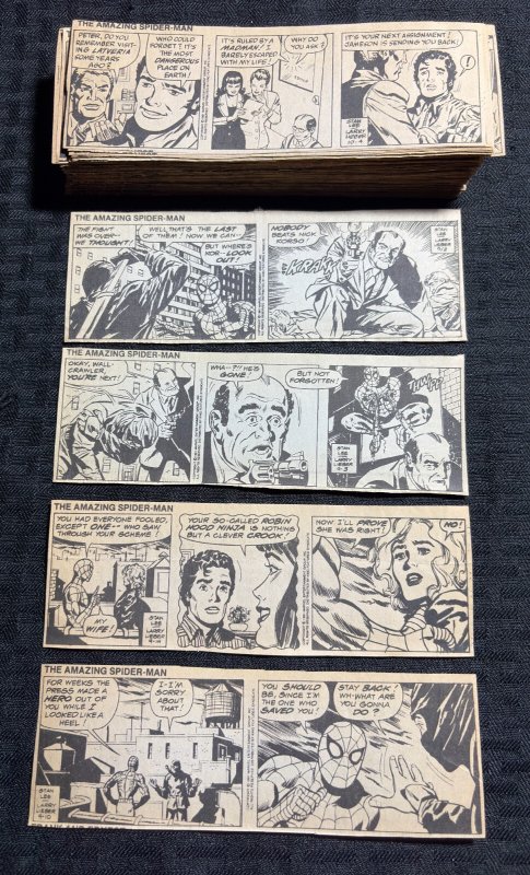 1991 AMAZING SPIDER-MAN by Stan Lee & Larry Lieber 6.5x2 Comic Strips LOT of 239