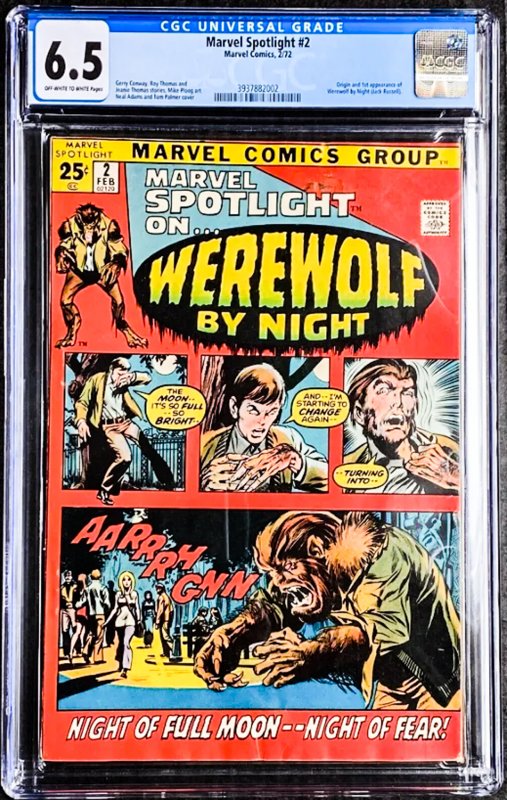 Marvel Spotlight #2  (1972) CGC Graded 6.5 - 1st app of Werewolf by Night