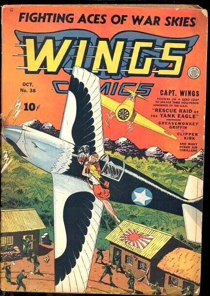 WINGS #38 WILD GOOD GIRL ART COVER FICTION HOUSE G+