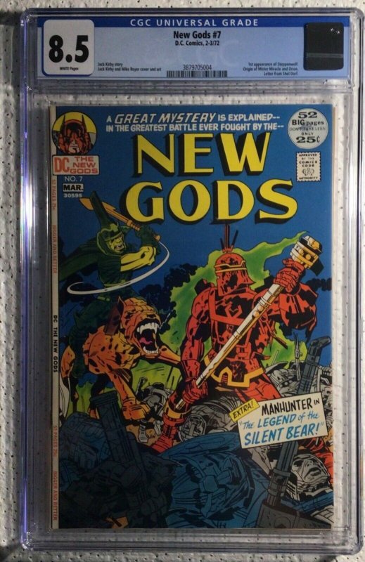 D.C. Comics, New Gods #7, 1st Stepphenwolf, CGC 8.5 White pages! Look!