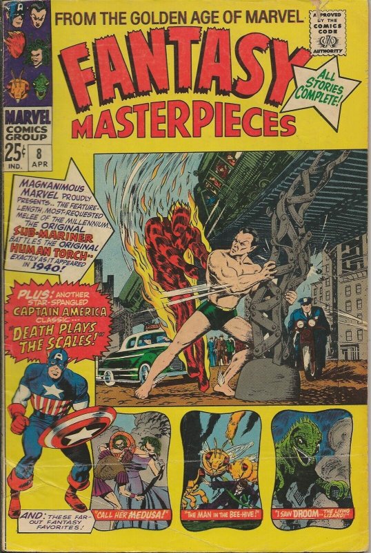 Fantasy Masterpieces #8 ORIGINAL Vintage 1967 Marvel Comics Sub Mariner Cap 