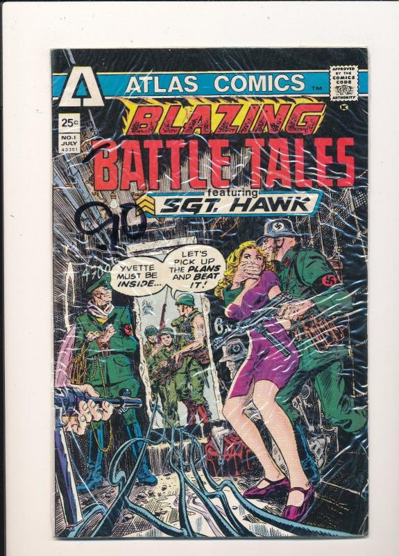 Atlas Comics BLAZING BATTLE TALES ft SGT. HAWK #1 VG/F (SIC246)