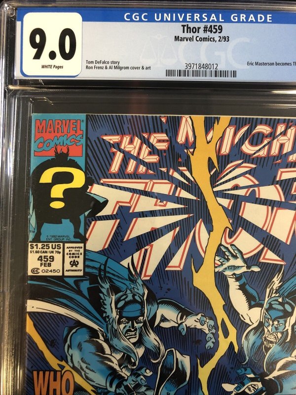Thor (1993) # 459 (CGC 9.0 WP) | Eric Masterson Becomes Thunderstrike