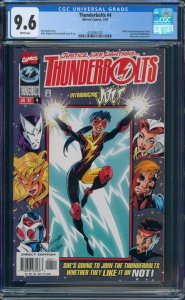Thunderbolts #4 CGC 9.6 1st Appearance of Hallie Takahama as Jolt Marvel 1997