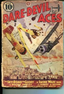 DARE-DEVIL ACES 03/1938-POPULAR PUBS-BLAKESLEE-SMOKE WADE-good minus