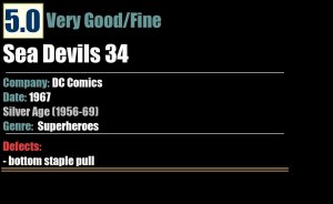 Sea Devils 34 (1967) VG/FN 5.0 Silver Age DC Comics