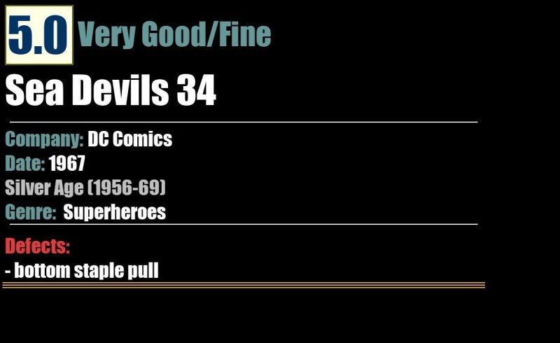 Sea Devils 34 (1967) VG/FN 5.0 Silver Age DC Comics